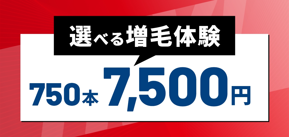 選べる増毛体験750本 7,500円【税込】