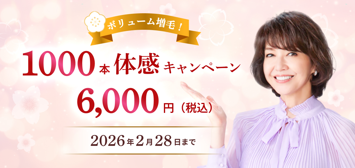 ボリューム増毛！1000本体感6,000円【税込】