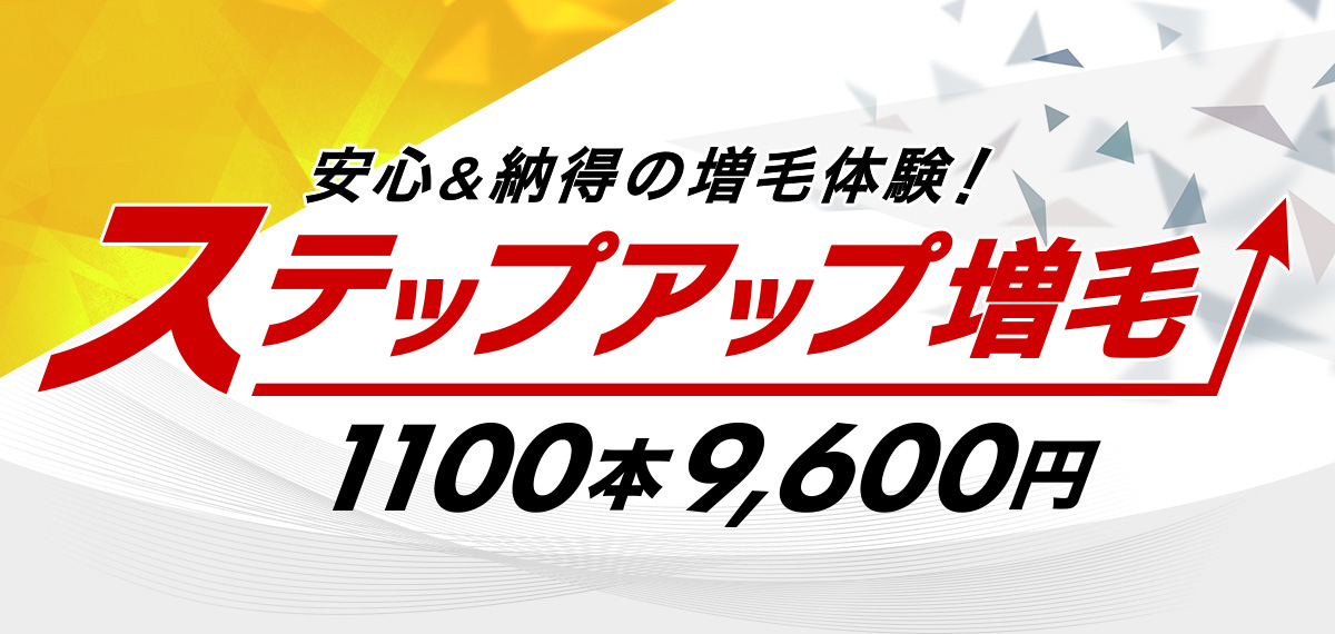 ステップアップ増毛　1100本9,600円【税込】